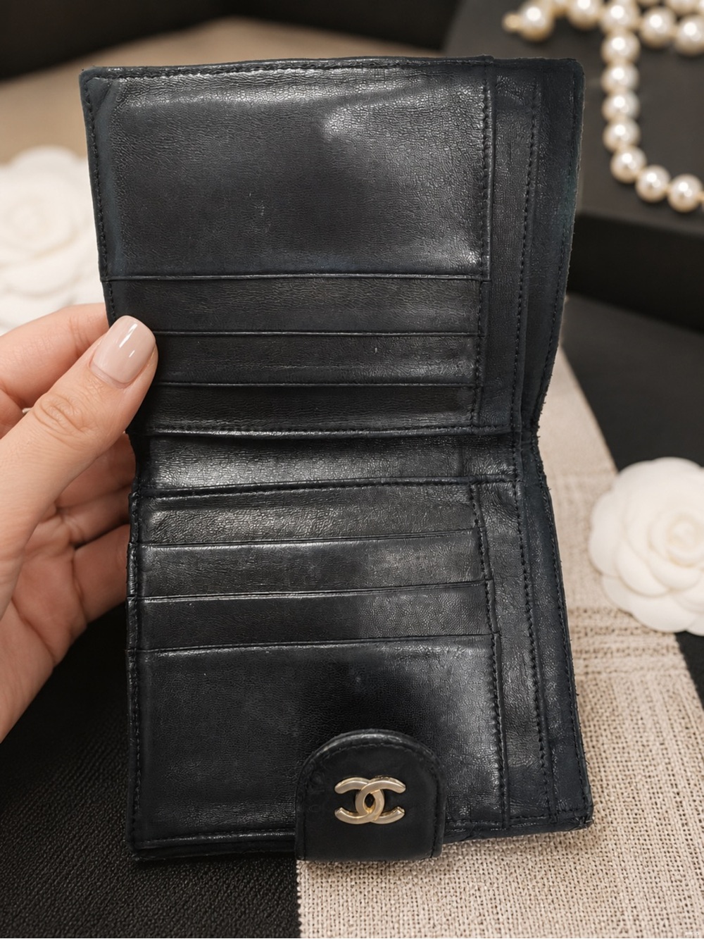 Chanel Quilted Lambskin Envelope Wallet - Black - Picture 6 of 6